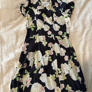 RVCA Black and White Floral Dress